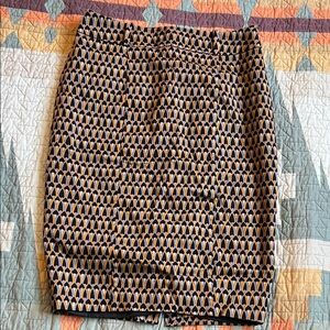 Mossimo Supply Co. Black and Tan Patterned Pencil Skirt